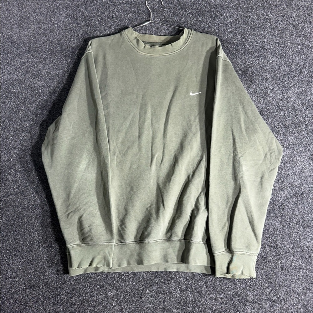 Nike Olive Minimal Swoosh Crewneck Large